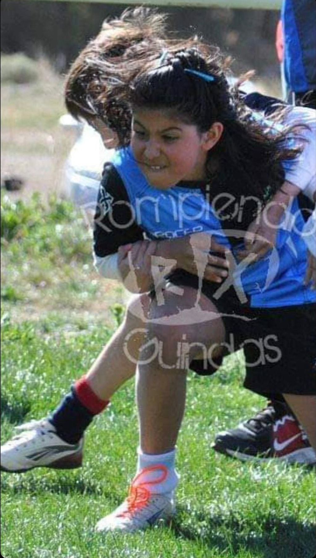 Camila Contreras cuando recién comenzaba a practicar rugby.