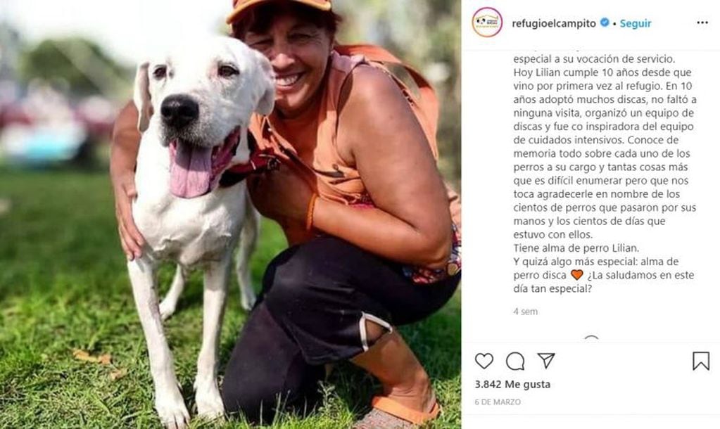 La publicación de El Campito en homenaje a Liliana (Foto: Instagram)