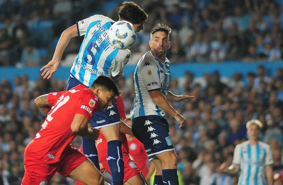 Hauche apareció y puso el 1-0 para Racing sobre Belgrano, en Avellaneda, por la última fecha de la Copa de la Liga. (Fotobaires)