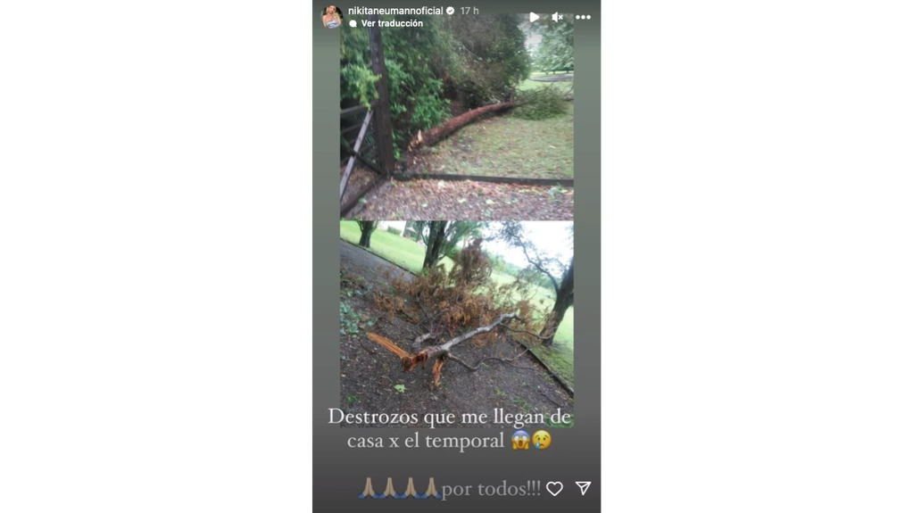 Así quedó la casa de Tigre de Nicole Neumann tras el fuerte temporal en Buenos Aires.