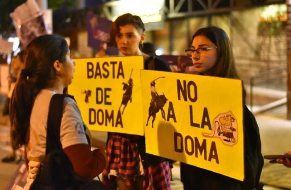 La ONG Sin Estribos protestó contra la jineteada en Jesús María.