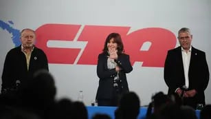 Cristina Kirchner en un acto de la CTA