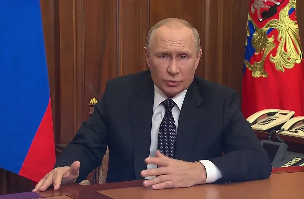 En un discurso pregrabado y televisado a la nación, el presidente de Rusia, Vladímir Putin ,anuncia una "movilización parcial" por la guerra en Ucrania.
