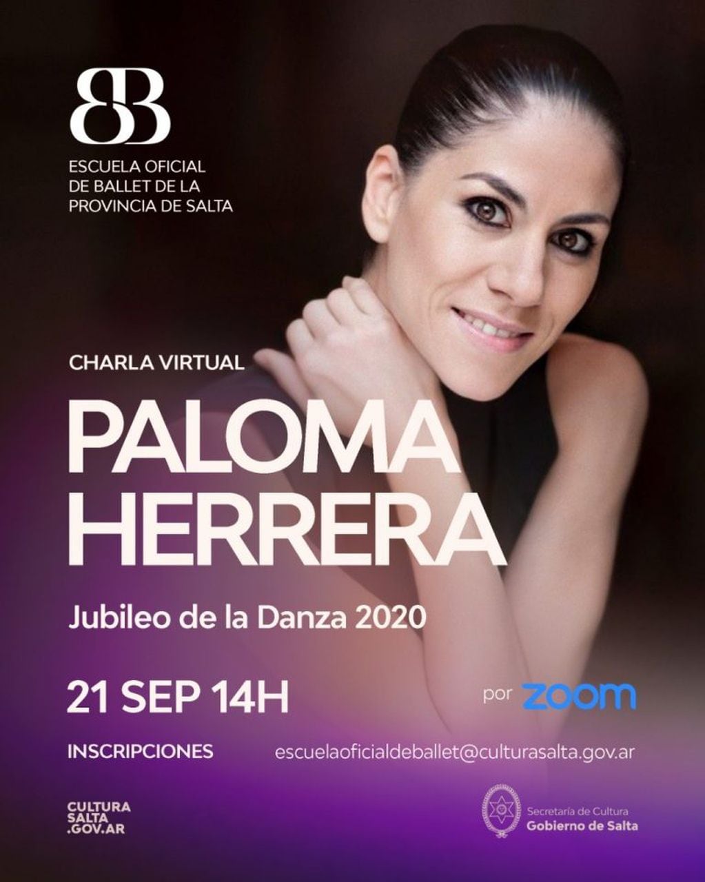 El Ballet de la Provincia presenta una charla virtual con Paloma Herrera (Cultura Salta)