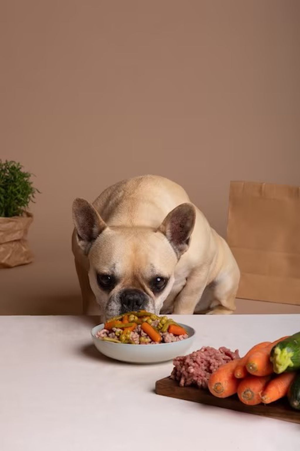 Dieta BARF: en el caso de los perros, se incluyen también vegetales.