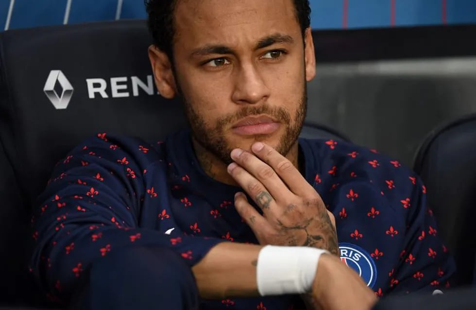 (FILES) In this file photo taken on April 21, 2019 Paris Saint-Germain's Brazilian forward Neymar looks on during the French L1 football match between Paris Saint-Germain (PSG) and Monaco (ASM) at the Parc des Princes stadium in Paris. - Neymar failed to show up for pre-season training with Paris Saint-Germain on July 8, 2019 with the club announcing they would take \