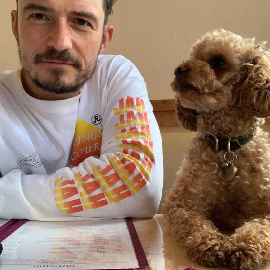 Orlando Bloom junto a su perro