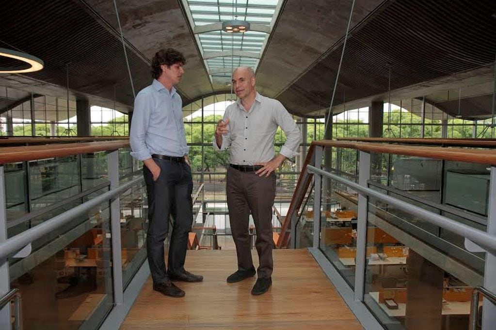Martín Lousteau y Horacio Rodríguez Larreta en la sede del Gobierno porteño. (Foto: Prensa GCBA)