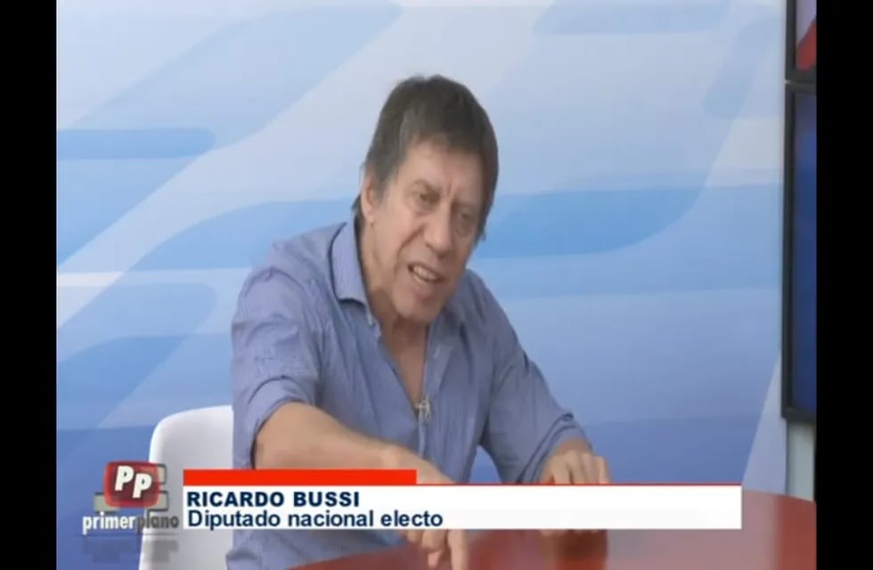 Ricardo Bussi durante su entrevista en Primer Plano (Canal 10)