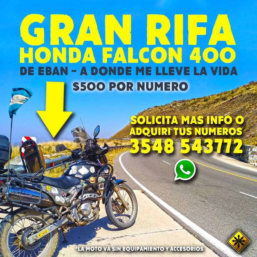 Rifa su moto, a través de números a 500 pesos.