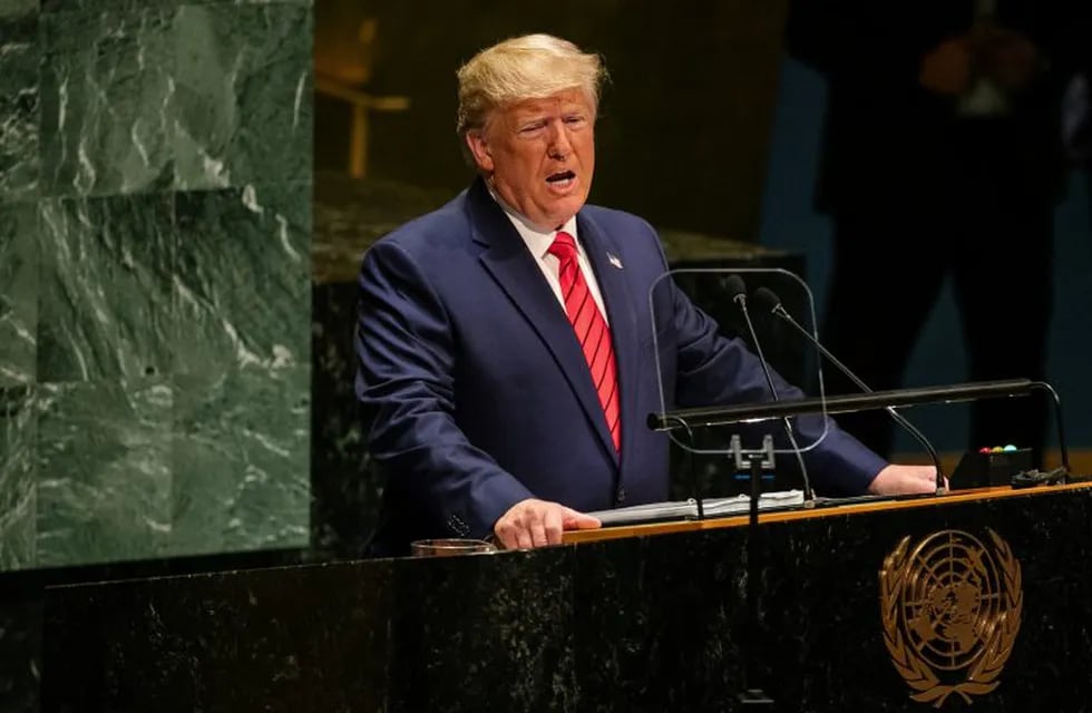 El presidente de los Estados Unidos, Donald Trump, habla durante la reunión de la Asamblea General de la ONU en Nueva York, Estados Unidos, el martes 24 de septiembre de 2019. Crédito: Jeenah Moon/Bloomberg.