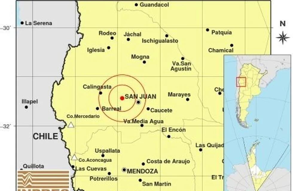 El epicentro de los siete sismos fue la provincia de San Juan.