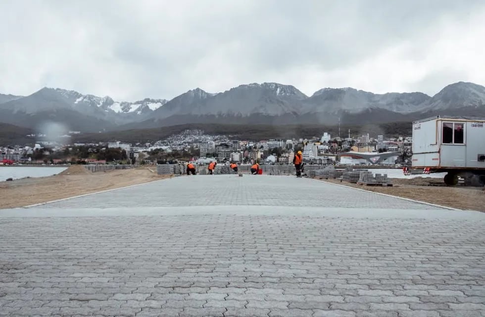 Ushuaia: avanza la construcción del nuevo paseo en la pasarela Fique