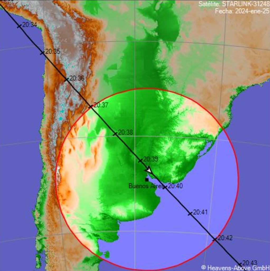 Los satélites Starlink van a poder verse desde Buenos Aires y la Costa Atlántica.