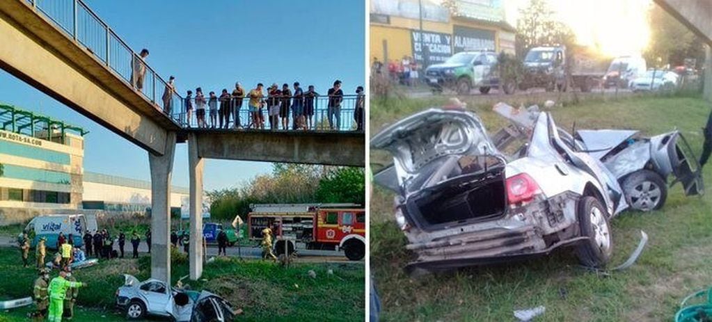 Murieron un padre y sus dos hijos en un accidente en Moreno (Twitter)
