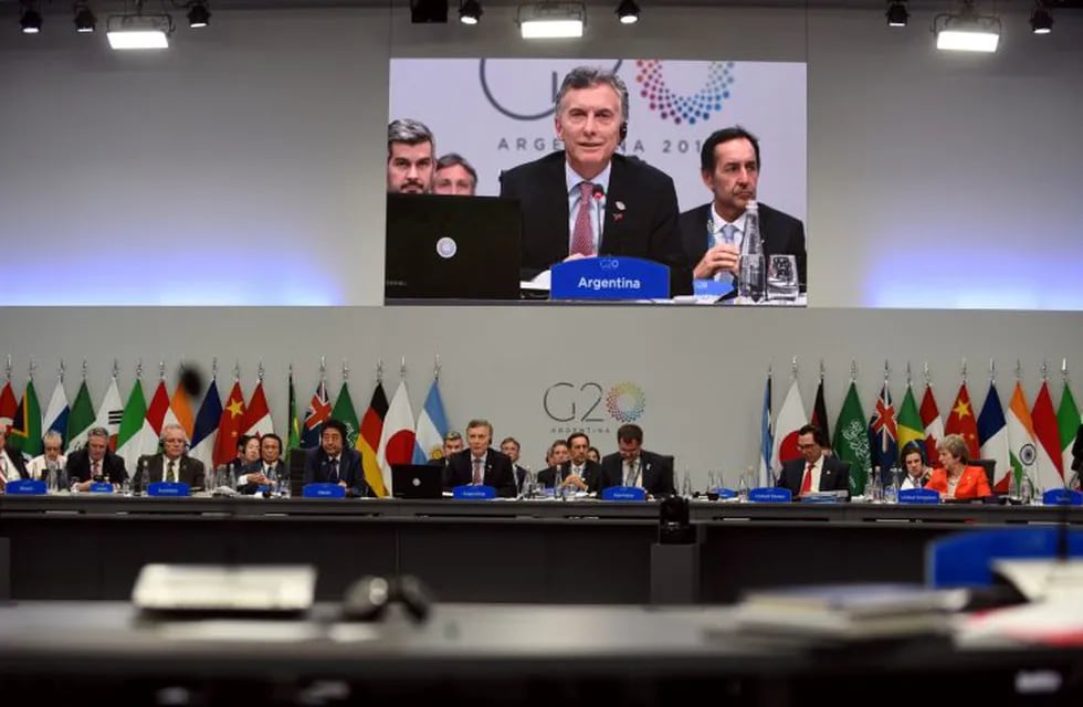 Argentina's President Mauricio Macri and the G20 leaders attend the plenary session at the G20 leaders summit in Buenos Aires, Argentina  December 1, 2018.  G20 Argentina/Handout via REUTERS ATTENTION EDITORS - THIS IMAGE WAS PROVIDED BY A THIRD PARTY.