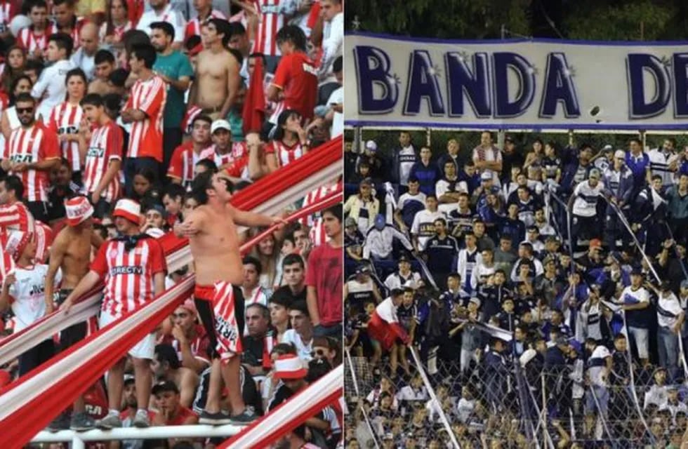 Hinchadas de Estudiantes y Gimnasia La Plata.