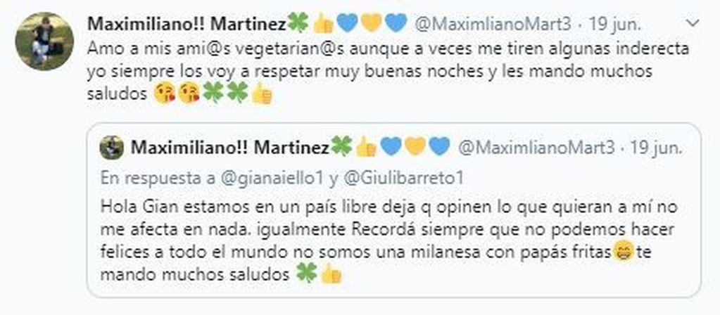Maximiliano Martínez, hace campaña contra el ciberbullying y brinda un mensaje de respeto hacia el prójimo (Foto: Twitter/ @MaximlianoMart3)