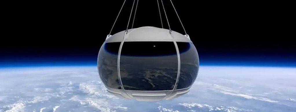 La cápsula en la que se viajará al espacio, según las redes sociales de Zephalto. 