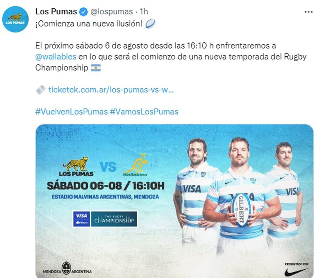 El mejor rugby del Mundo estará en Mendoza.