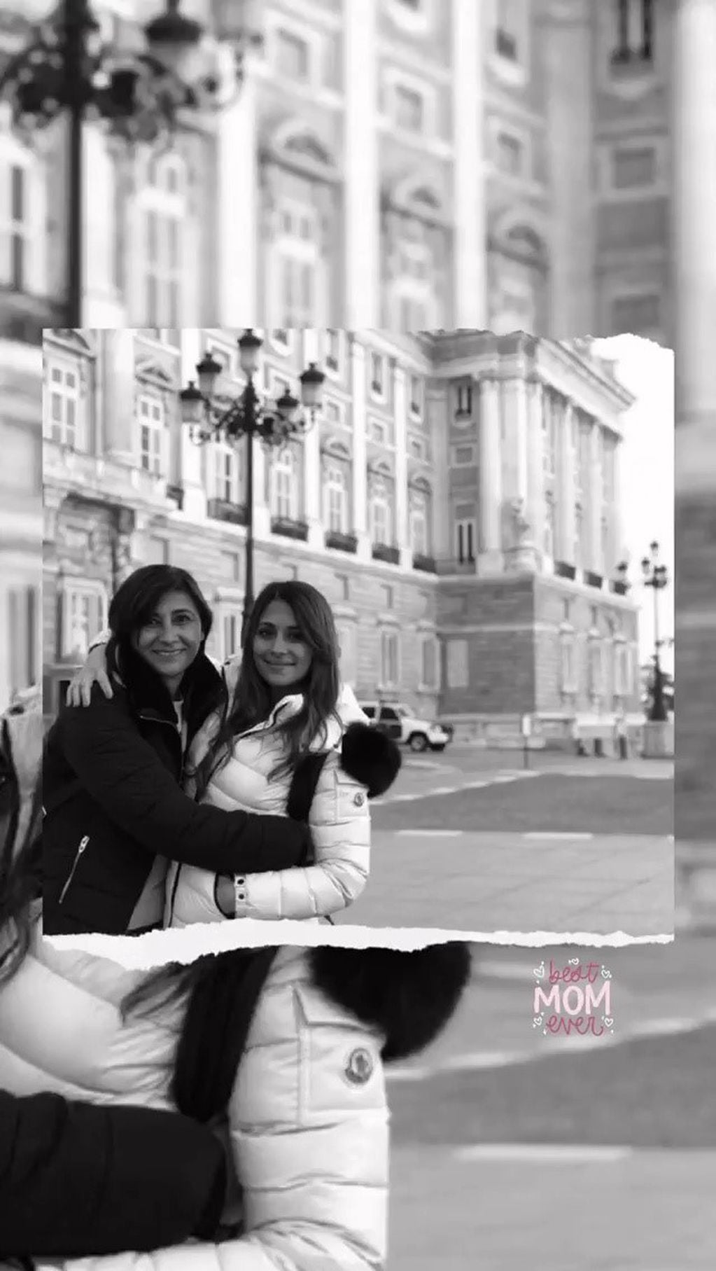 La pareja de la "Pulga" compartió un antigua imagen de un paseo con su madre. (@antonelaroccuzzo)