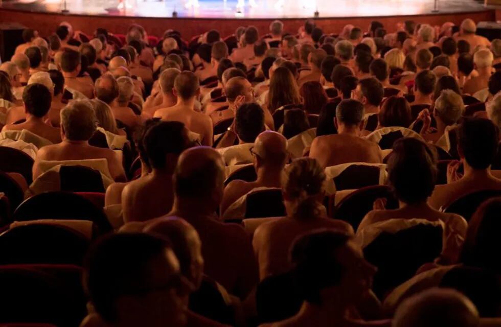 EDITORS NOTE: Graphic content / Naked people attend the nudist play \