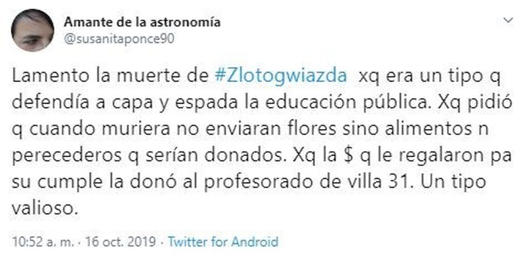 El pedido de Marcelo Zlotogwiazda se replicó entre sus seguidores en Twitter