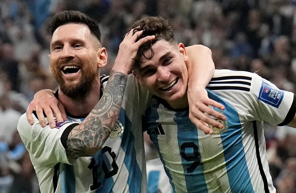 Goleadores: Lionel Messi y Julián Álvarez son los máximos anotadores de la Selección Argentina en el Mundial. Foto: AP.