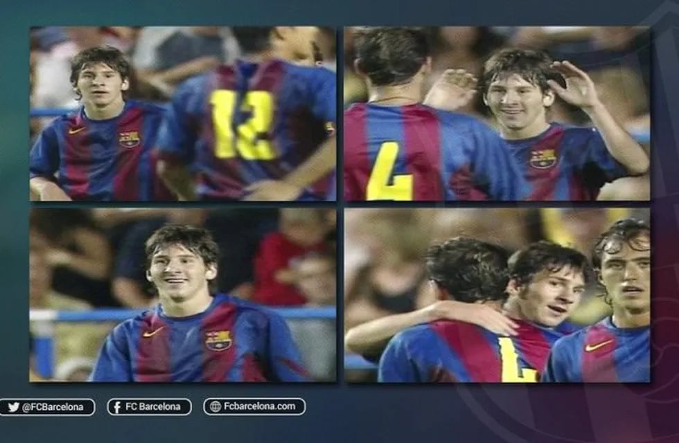 Barcelona publicó el primer gol de Messi con la camiseta blaugrana.