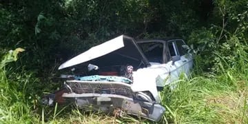 Alba Posse: un herido tras el despiste de un auto sobre la Ruta Provincial 2