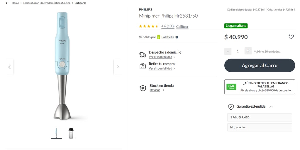 Esto es lo que sale una minipimer Philips en Chile.