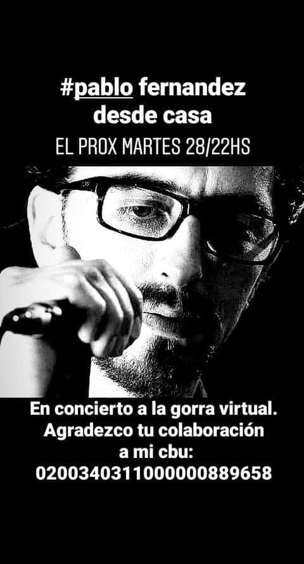 Pablo Fernandez presenta su concierto virtual