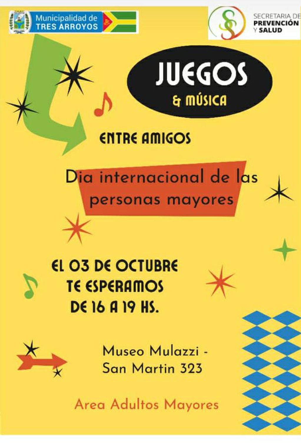 Tarde de música y juegos para adultos mayores en el Museo Mulazzi de Tres Arroyos