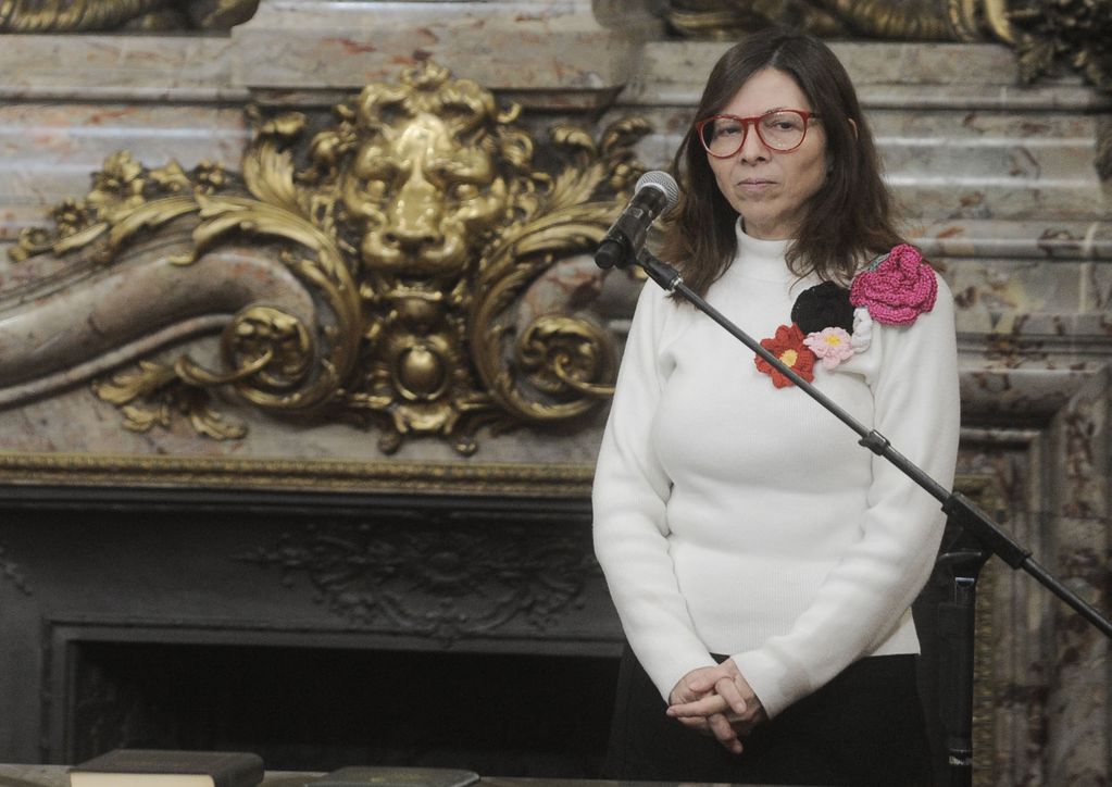 Silvina Batakis durante su jura como ministra de Economía en la Casa Rosada. Foto: Clarín.