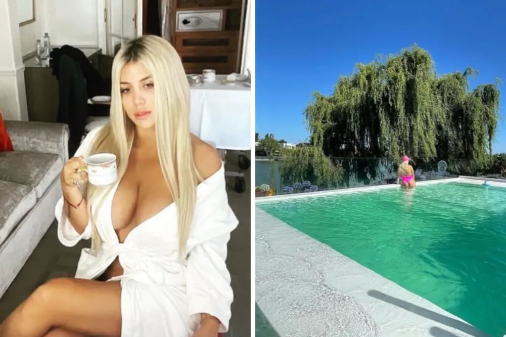 La imponente mansión de Wanda Nara en Nordelta tiene una pileta, un jardín y hasta un muelle privado. Instagram.