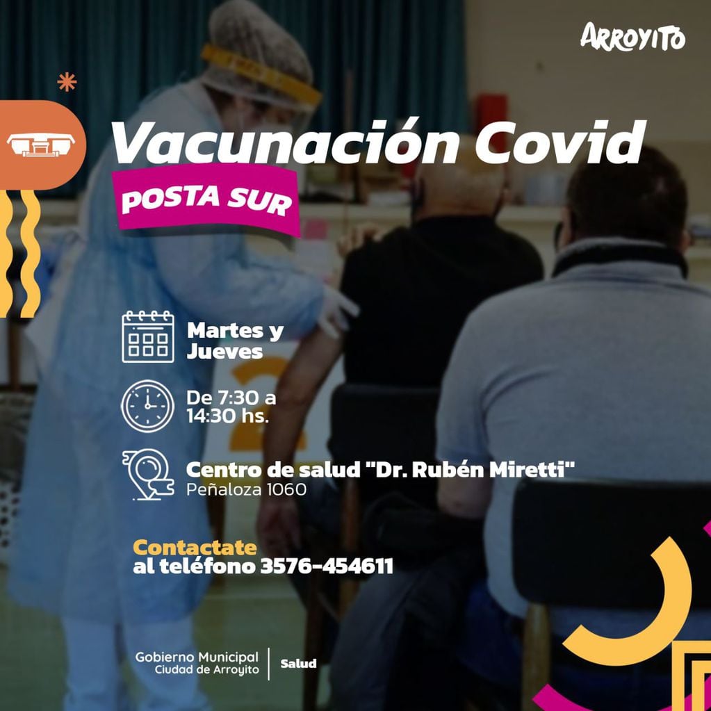 Continúa la vacunacion Covid en Arroyito