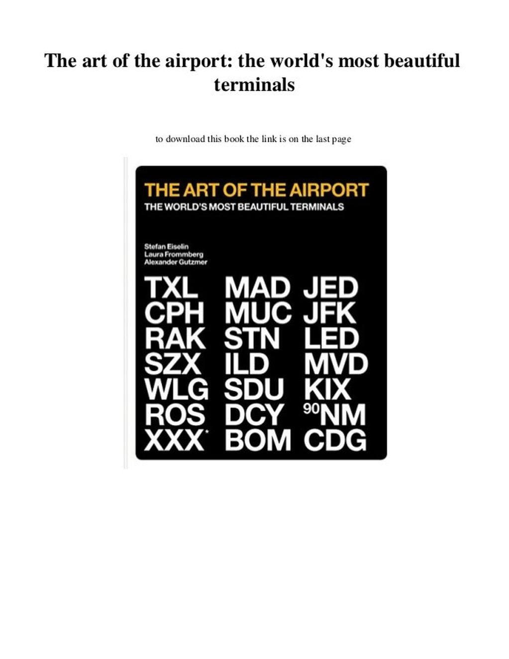 Alexander Gutzmer, libro: "21 aeropuertos más lindos del mundo"
