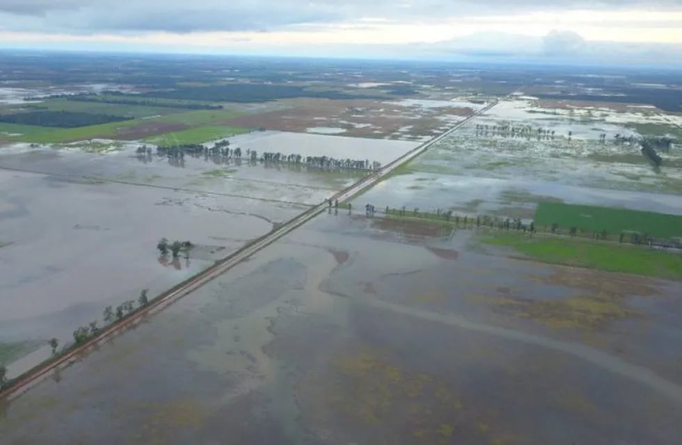 Imagen aérea de las inundaciones en el Chaco.