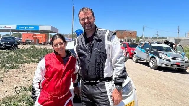 María José Moreno "Majo" primera mujer de Arroyito en el Rally de nuestra ciudad y Emiliano Kap su esposo