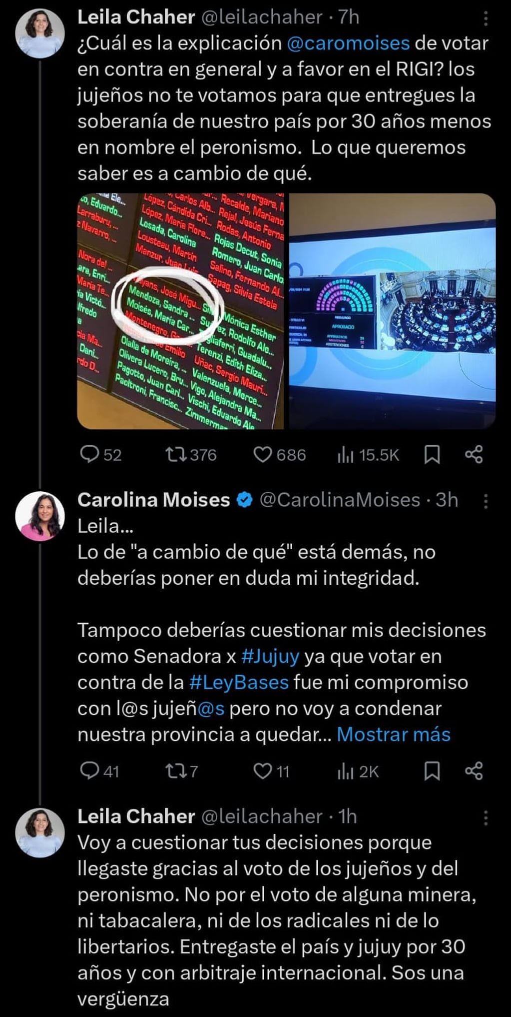 La diputada Leila Chaher hizo pública su fuerte crítica a la senadora Carolina Moisés, ambas integrantes del espacio Juntos por la Patria pero enfrentadas en la interna partidaria local. (Captura pantalla)