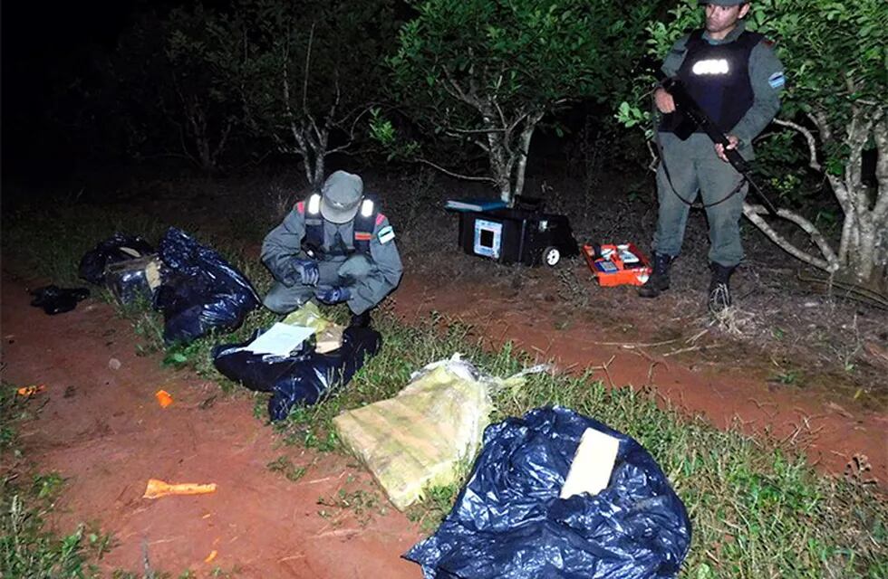 Puerto Esperanza: gendarmería encontró 91 kilos de marihuana abandonados en el monte