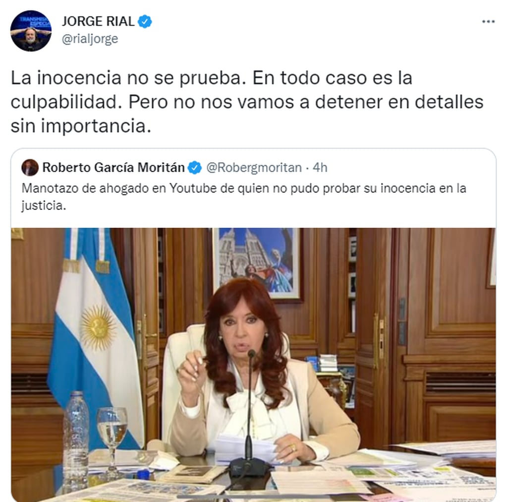 Los mensajes de los mediáticos sobre CFK.
