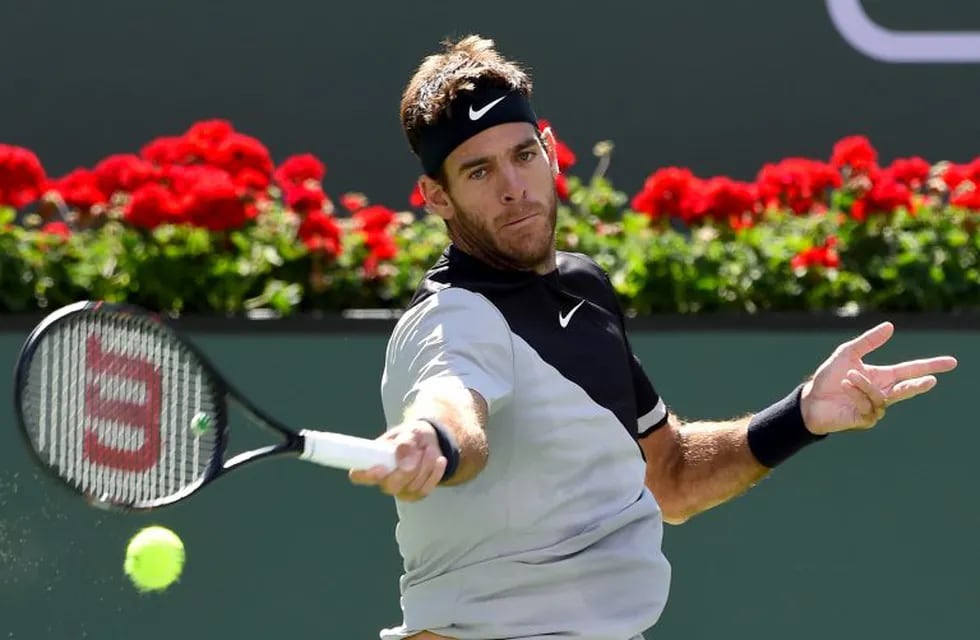 Mar 17, 2018; Indian Wells, CA, USA; Juan Martin Del Potro (ARG) as he defeated Milos Raonic (not pictured) in his semifinal match in the BNP Paribas Open at the Indian Wells Tennis Garden. Mandatory Credit: Jayne Kamin-Oncea-USA TODAY Sports