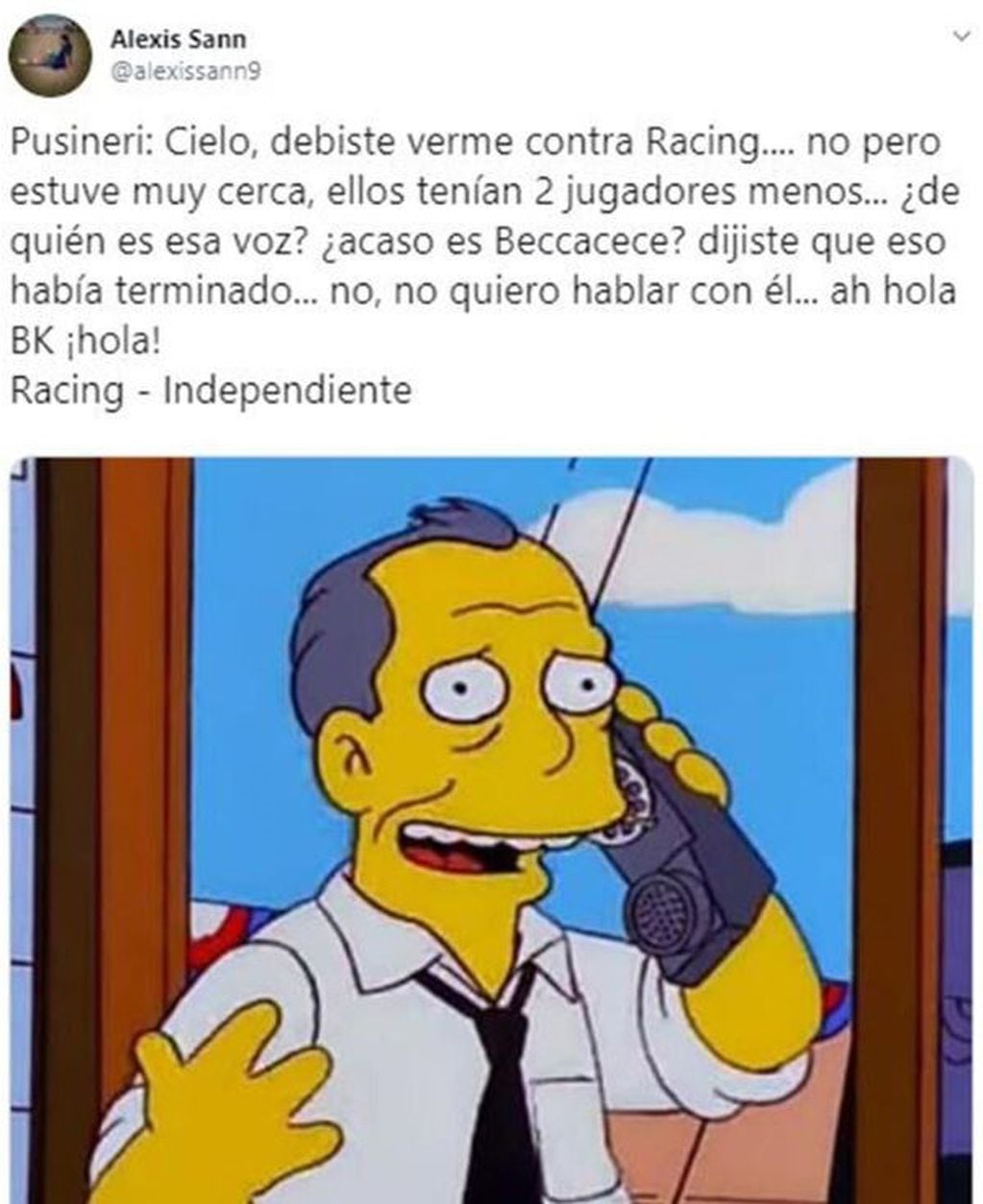 Los memes que dejó el clásico de Avellaneda entre Racing e Independiente (Foto: captura Twitter)