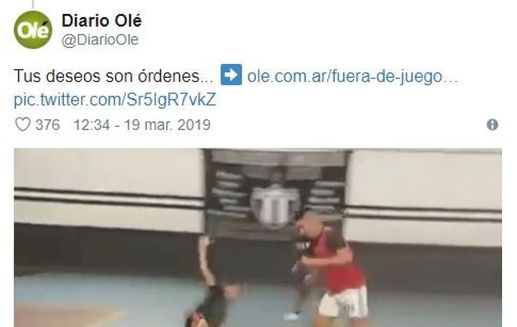 La respuesta de Olé. (Captura)