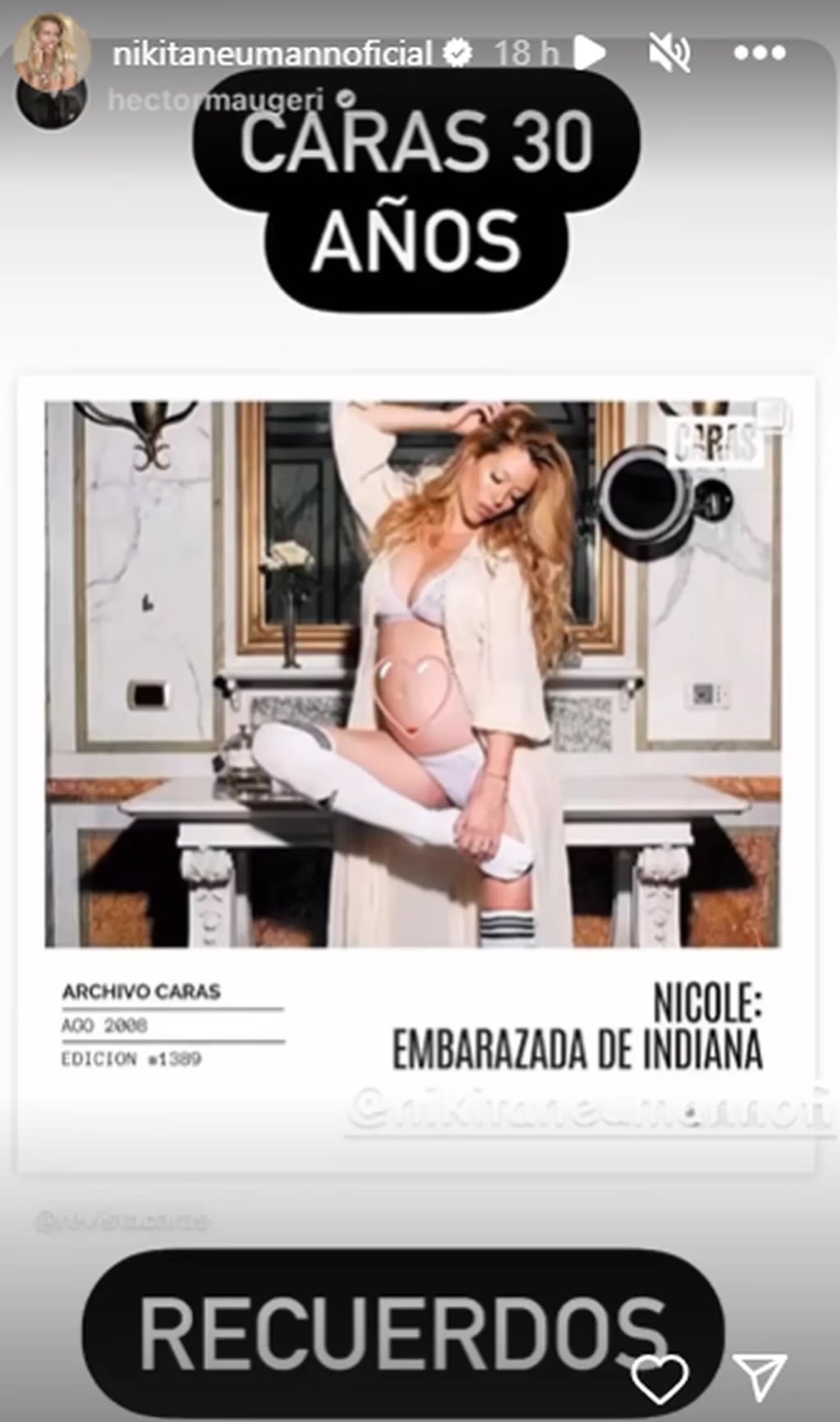 Nicole Neumann y la foto recordando el embarazado de Indiana