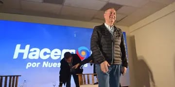 Juan Schiaretti, este sábado en Río Terero, en acto como candidato presidencial (La Voz)