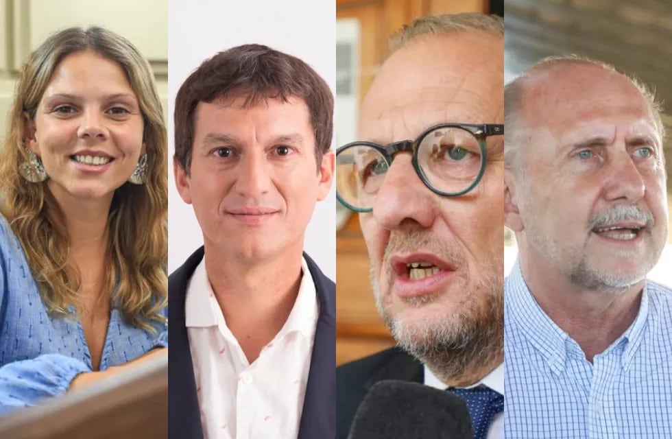 Los diputados provinciales de Rafaela: GIsel Mahmud, Juan Argañaraz, Marcos Corach y Omar Perotti