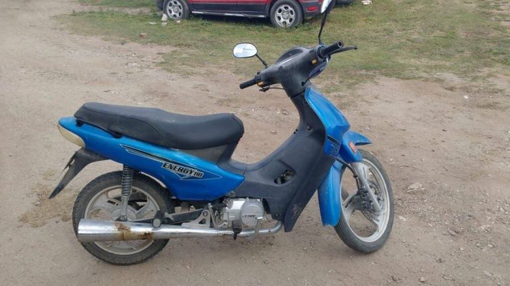 Motocicleta que fue robada del frente de la casa de su propietario. Alta Gracia.