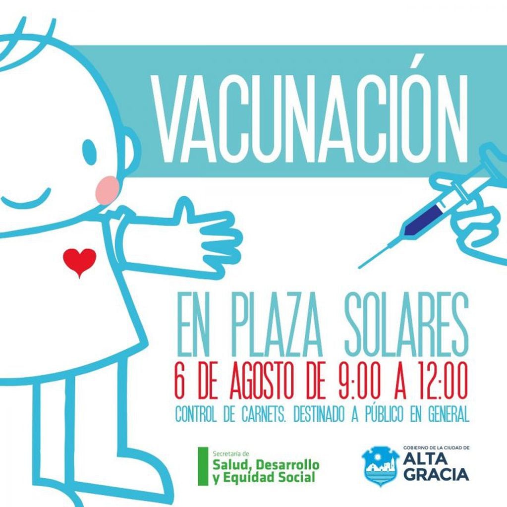 Campaña de Vacunación Contra la Gripe 2019, Alta Gracia.